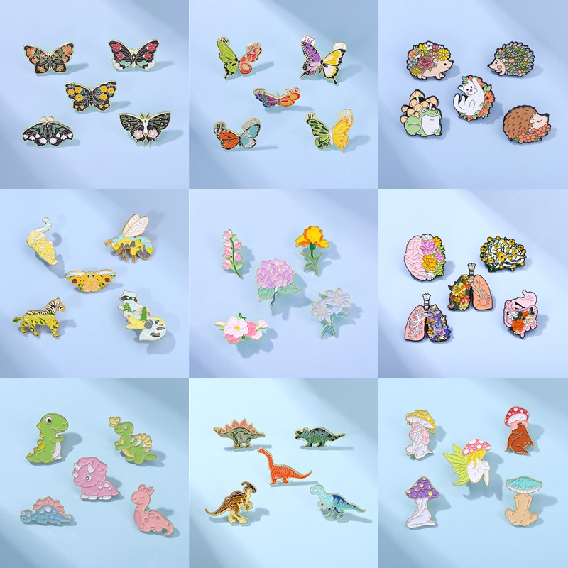 5 Ghim cài áo QIHE JEWELRY chủ đề hoạt hình nhiều màu sắc đáng yêu