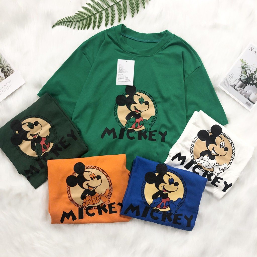 Áo thun áo phông nữ form rộng tay lỡ Unisex in hình CHUỘT MICKEY [CLIP+ ẢNH TƯ CHỤP ]