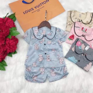 Bộ pijama lụa cho bé gái