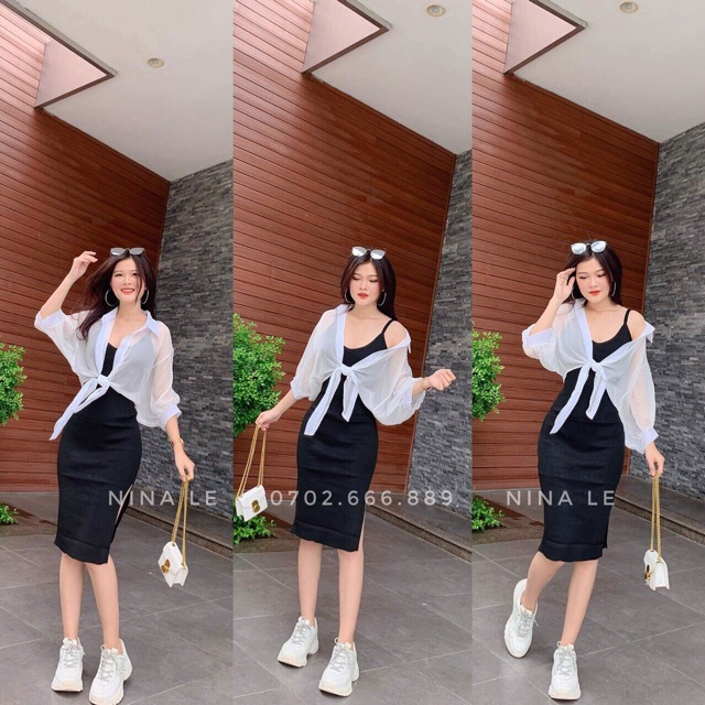 Sơ mi von mỏng buộc vạt, Áo sơ mi kiểu dài tay dáng rộng CS071 - NhiNhi Shop | BigBuy360 - bigbuy360.vn