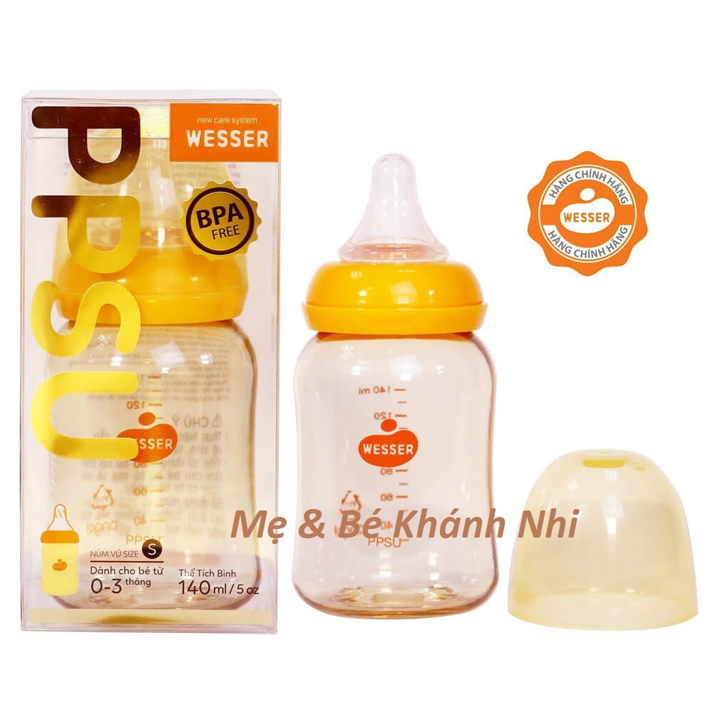 Bình Sữa Wesser PESU 140ML - Bình Sữa Cao Cấp Wesser PESU 140ML- Bình Sữa Cổ Hẹp Wesser PESU 140ML