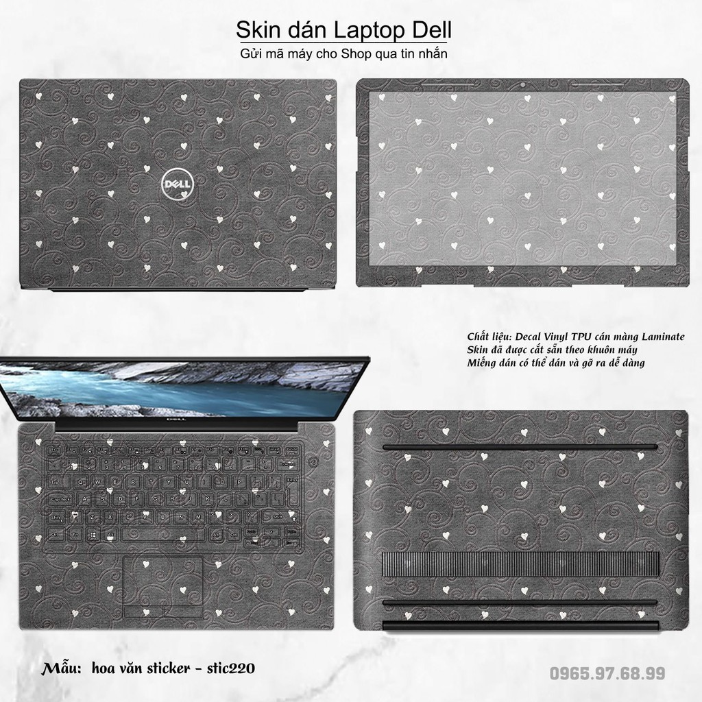 Skin dán Laptop Dell in hình Hoa văn sticker nhiều mẫu 35 (inbox mã máy cho Shop)