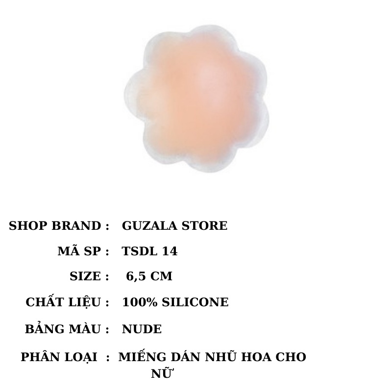 Hộp 2 Miếng dán đầu ngực, dán Nhũ Hoa Silicon siêu mềm, siêu Dính _ TSDL14