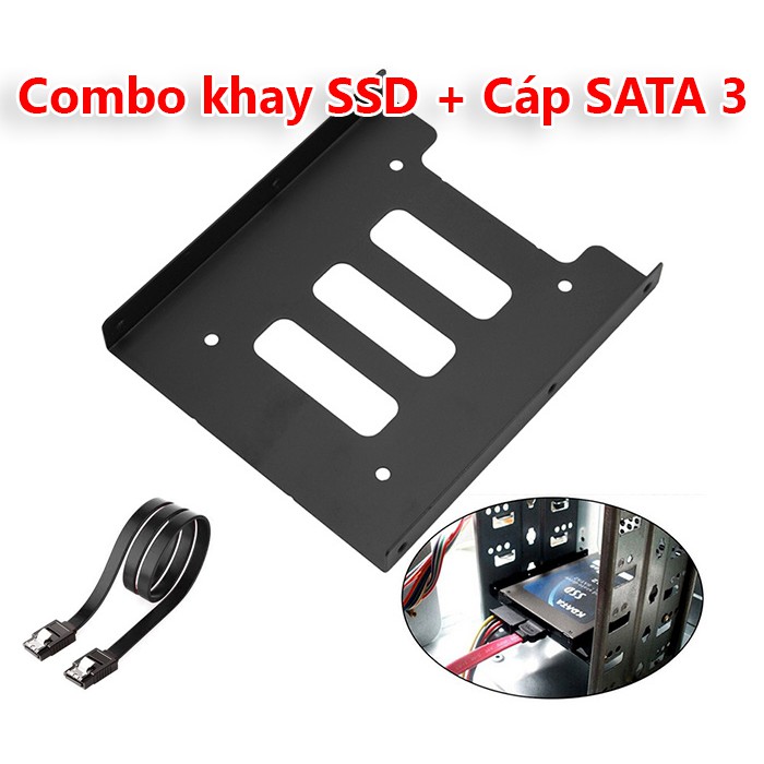 Combo khay gắn ssd vào máy tính bàn và cáp sata 3 6gb | BigBuy360 - bigbuy360.vn