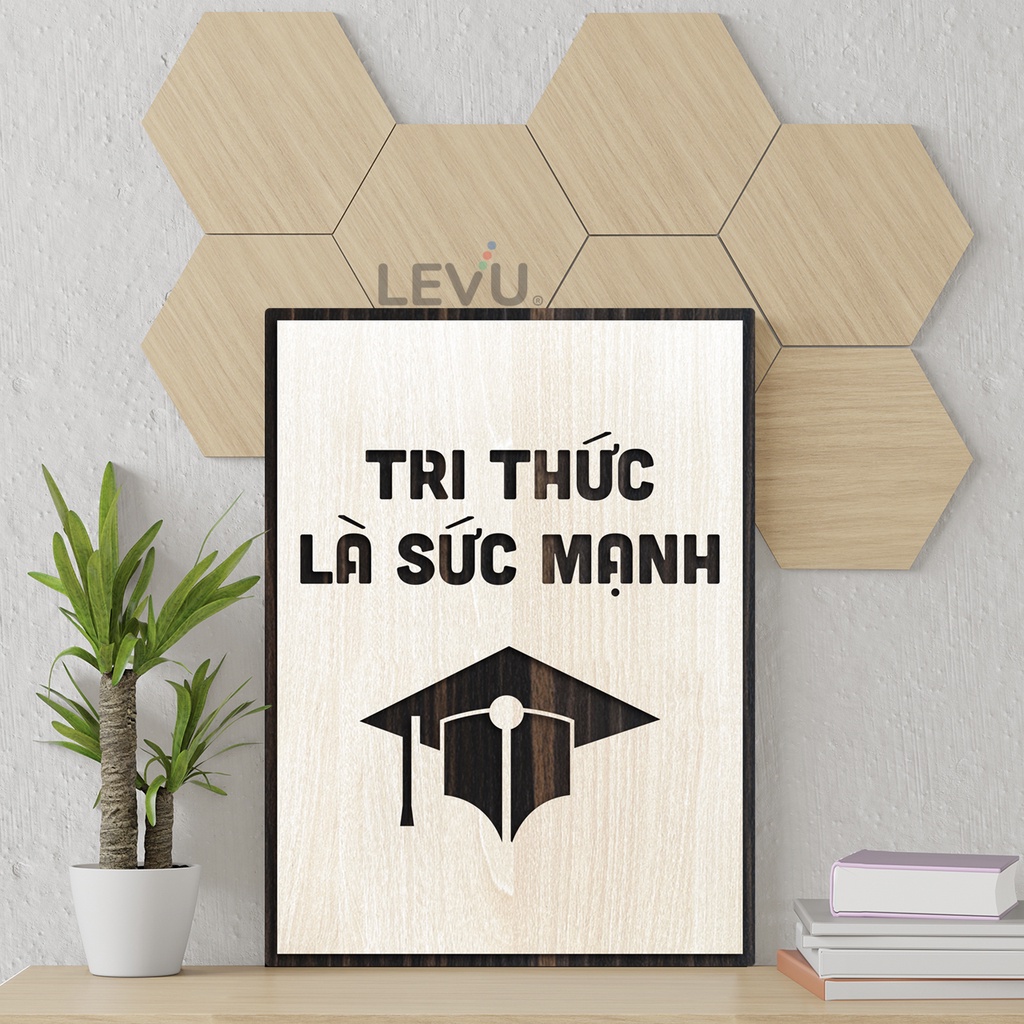 Tranh tạo động lực học LEVU045 "Tri thức là sức mạnh"