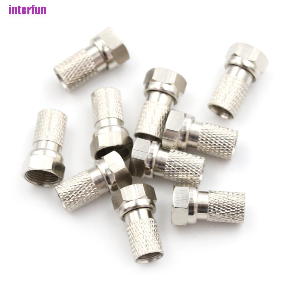 Set 10 Đầu Nối Dây Cáp Đồng Trục Vệ Tinh Rg6 F Cho Tv | BigBuy360 - bigbuy360.vn