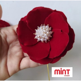 Hoa cài áo handmade đỏ đẹp