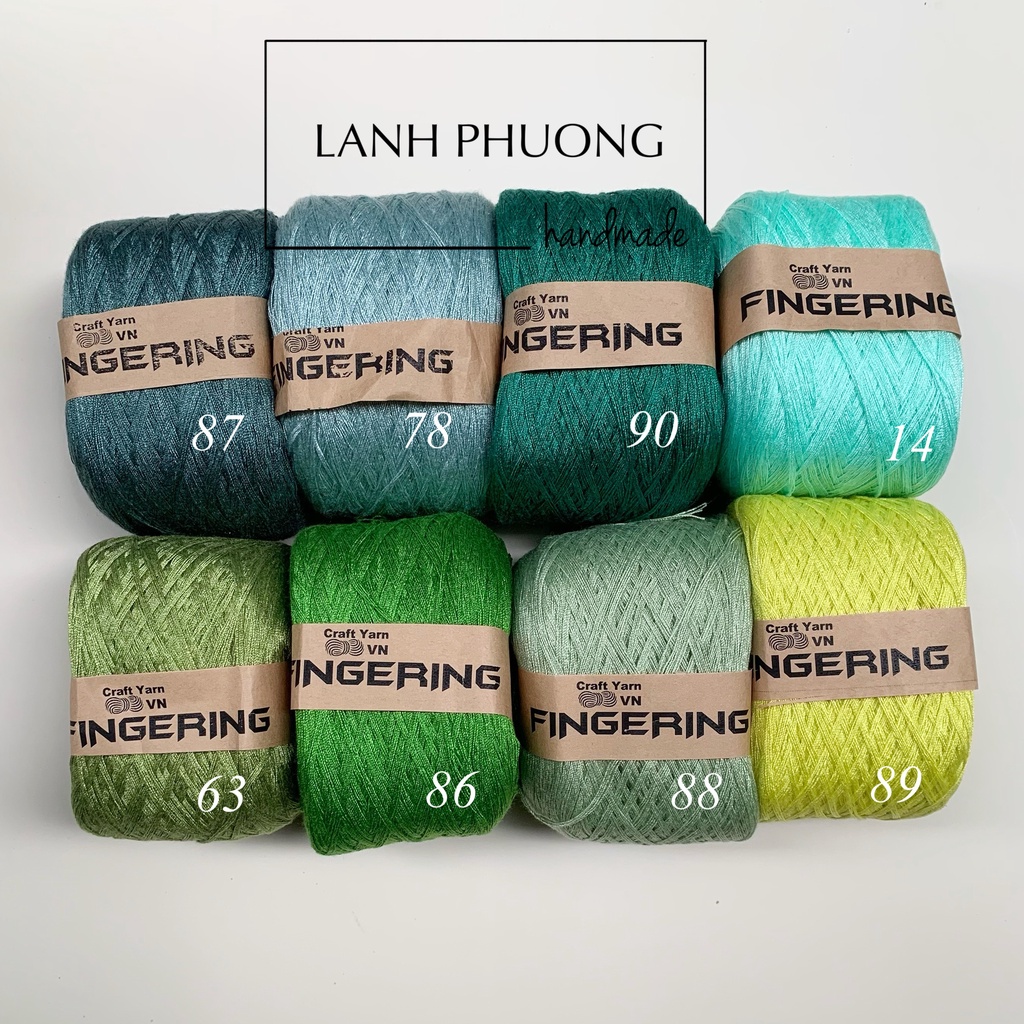 Sợi Cotton Bóng Fingering Chập 4 Cuộn 100gram