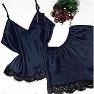 Đồ ngủ lụa đùi hai dây trơn