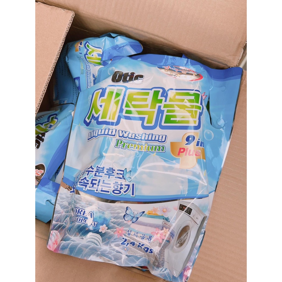 [GIÁ SỈ] Nước giặt xả gói 2400ml 9in1 Otic công nghệ Hàn Quốc hương nước hoa dịu nhẹ thơm lâu