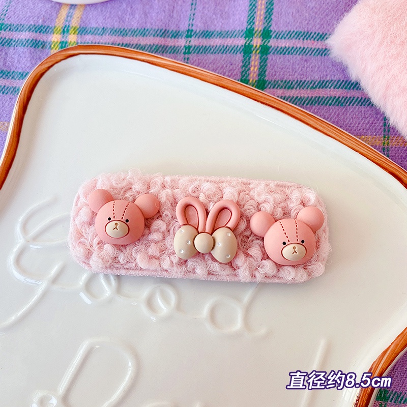 Miếng dán tóc hình gấu hoạt hình phong cách hàn quốc đáng yêu dành cho bé gái