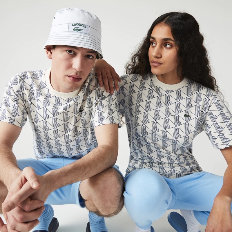 Áo Unisex Lacoste Monogram Print Cotton T-shirt