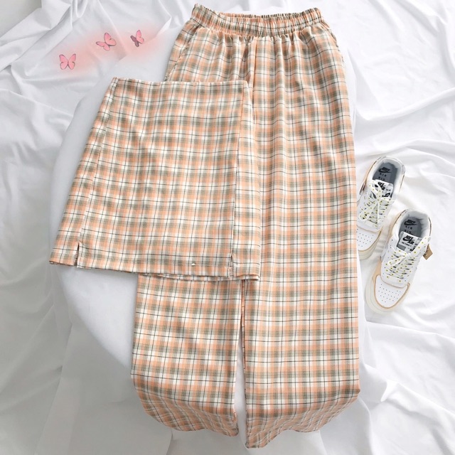 Quần Long Pant Caro Suông Unisex Màu Mới Ảnh Thật