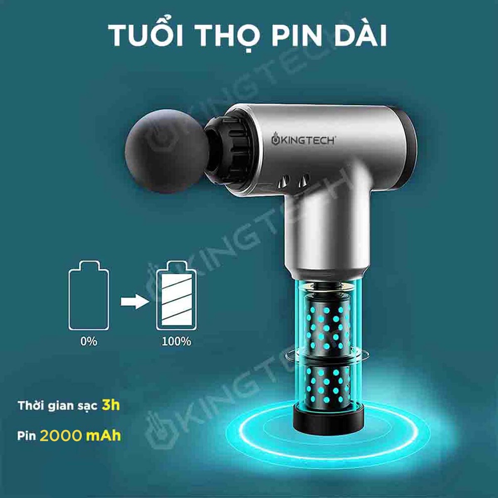 Máy Massage Cầm Tay KINGTECH KH-320 - Máy Mát xa Toàn Thân, Chuyên Sâu Cổ Vai Gáy Lưng, Giảm Đau Cơ - Quà Tặng Nam Nữ
