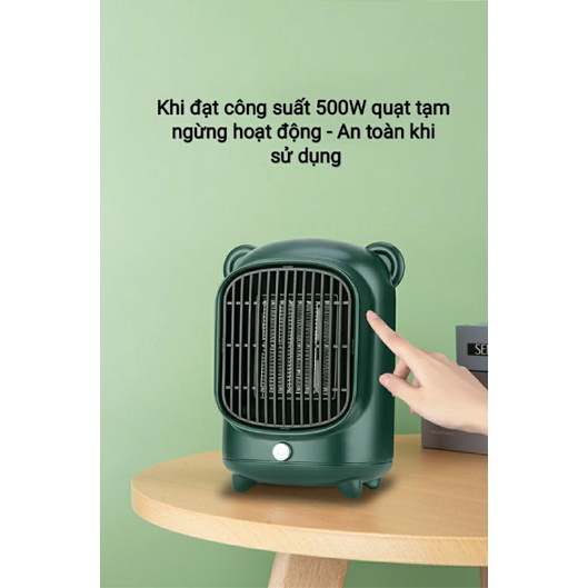 Quạt Sưởi Gốm Mini Công Nghệ Ceramic-Công Suất 500W