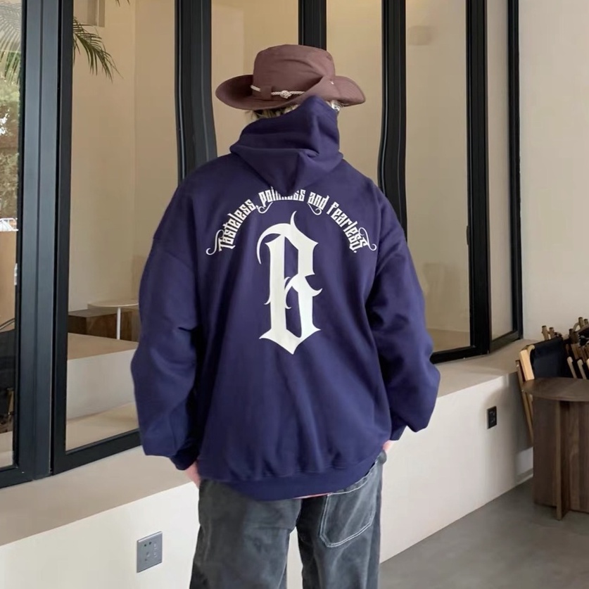 Hoodie Chữ B Mũ 2 Lớp Chất Nỉ Ngoại Dày Cao Cấp,Áo Khoác Chui Đầu Nam Nữ Phong Cách Ullzang
