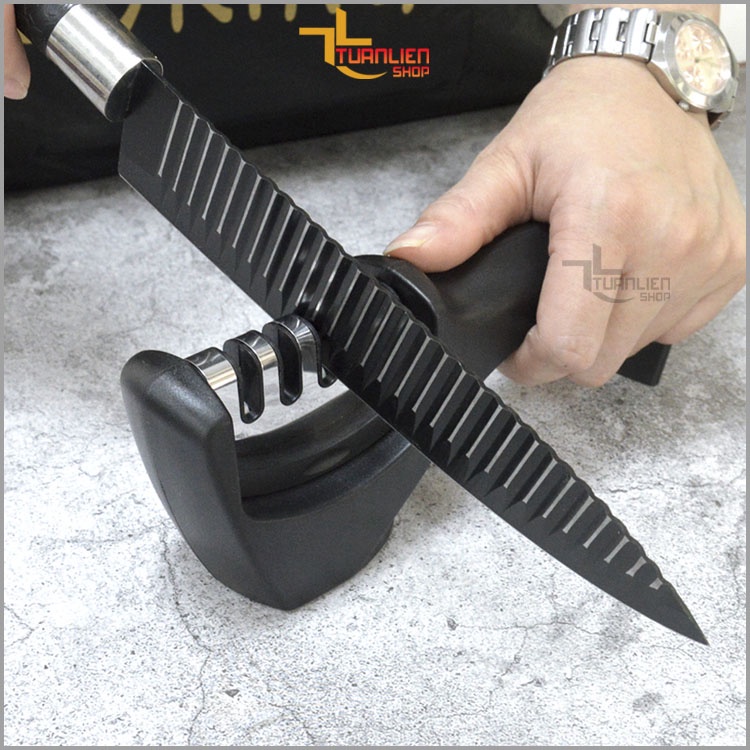 Dụng cụ máy đá mài dao kéo 3 cấp độ TUANLIENSHOP, mài dao nhanh bén tiện dụng