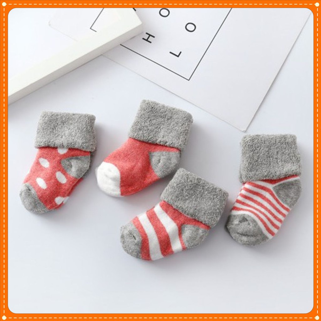 Set 5 đôi tất xù dày dặn siêu ấm cho bé 1-2 tuổi