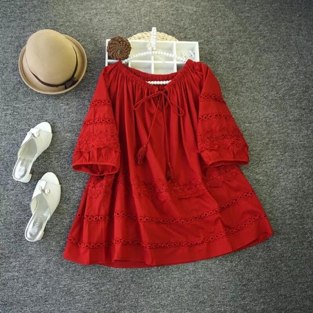 Sơ mi babydoll thêu