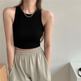 Áo croptop ba lỗ body kiểu dáng basic chất len tăm
