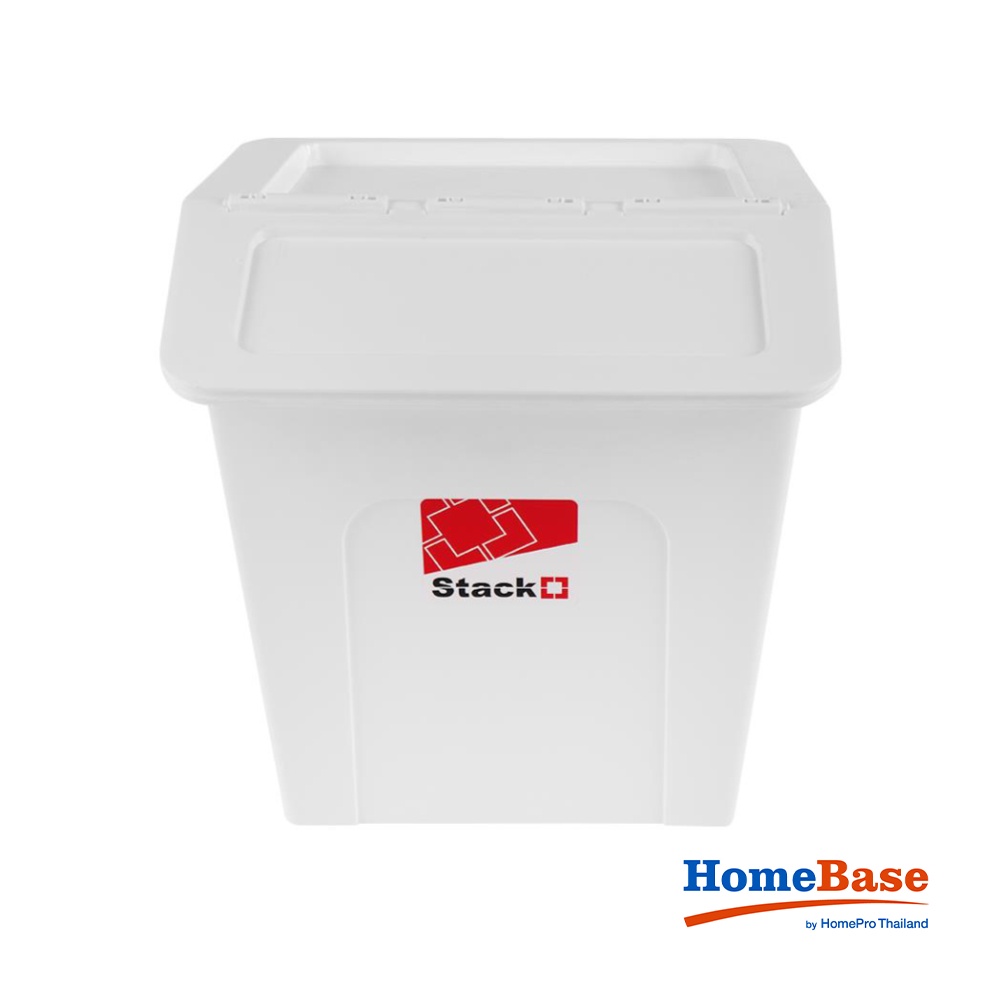 HomeBase STACKO Thùng nhựa đựng đồ đa năng có nắp 27L Parrot Thái Lan W37.7xH39xD41.2cm màu trắng