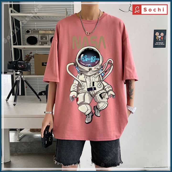 Áo thun tay lỡ nam nữ chất phông from rộng unisex, thời trang in hình Nasa mã NTL111