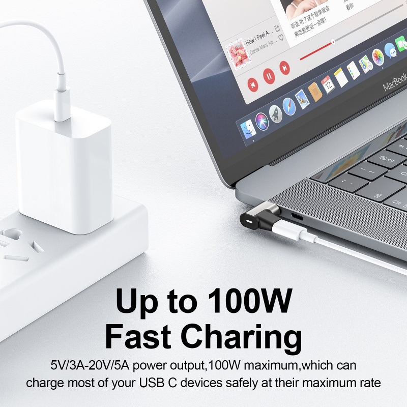 Đầu chuyển đổi ANKNDO sạc từ tính 24 chấu Type C 10GBPS USB C 3.1 PD 100W 4K HD cho Samsung Huawei
