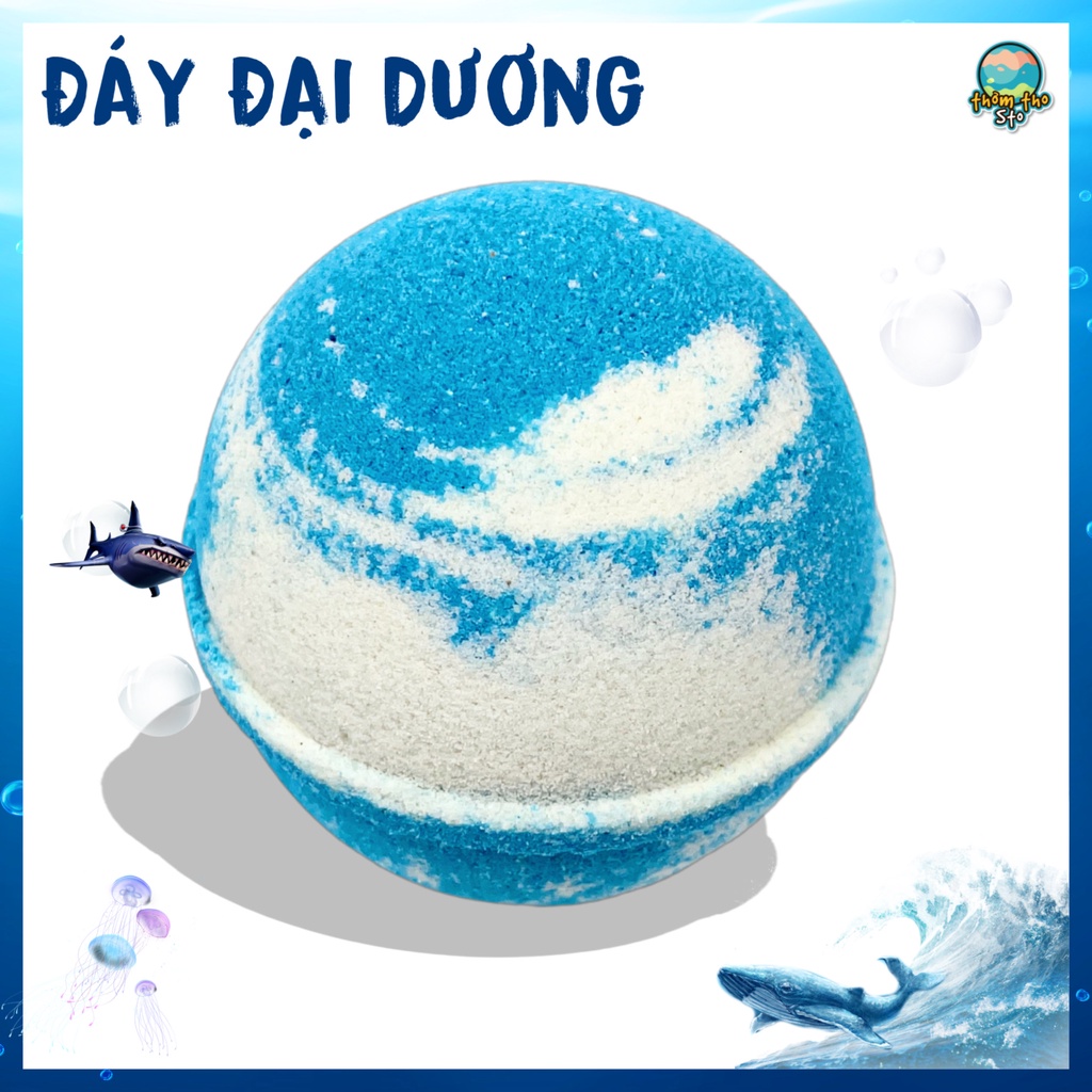 Bom tắm, viên sủi bồn tắm sủi màu sắc ĐÁY ĐẠI DƯƠNG bath bomb, 170 gram