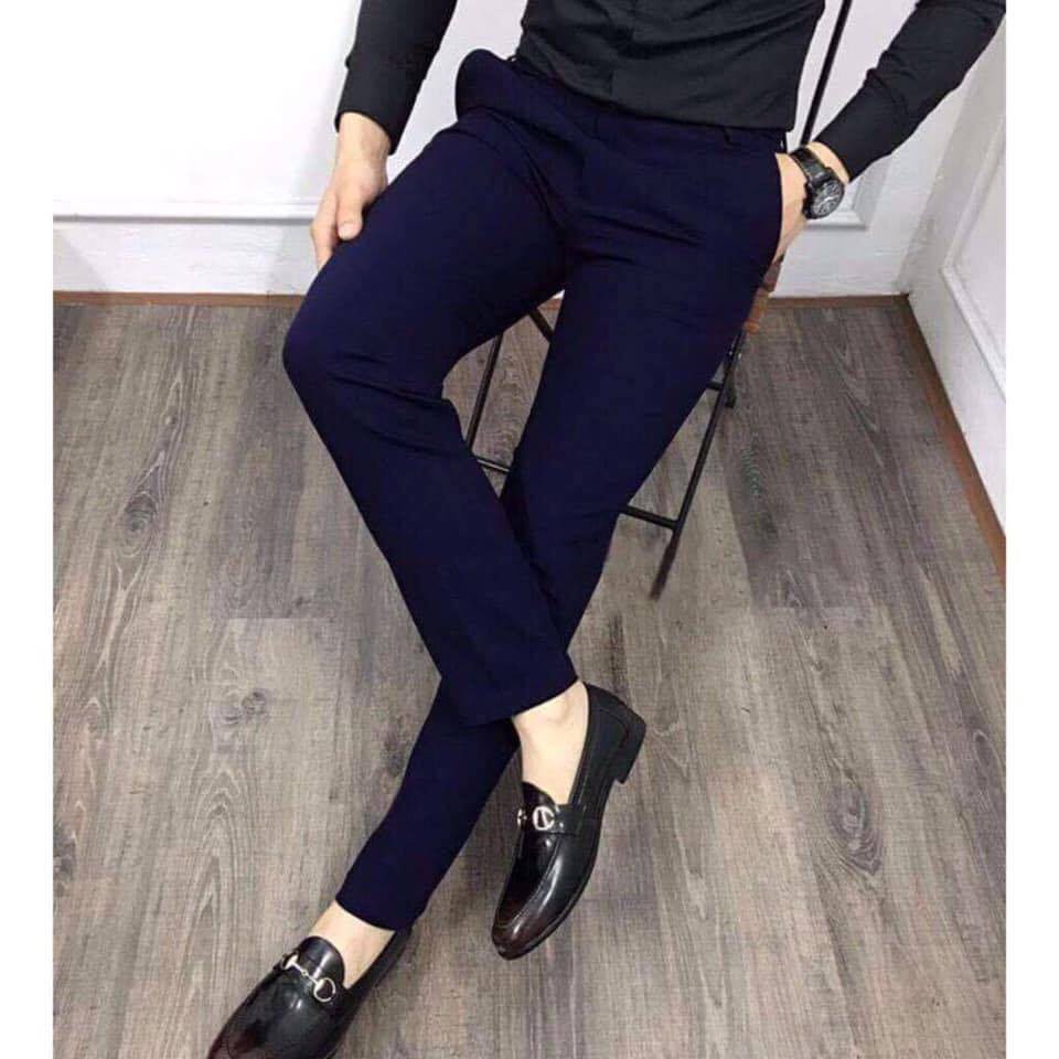 Quần Tây Âu Nam Công Sở Cao Cấp Màu Xanh Đen