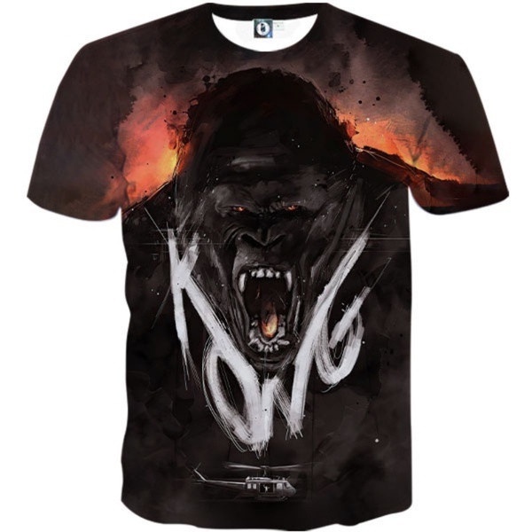 Áo Thun Tay Ngắn In Họa Tiết Hoạt Hình Godzilla 3D Thời Trang Cho Bé Trai