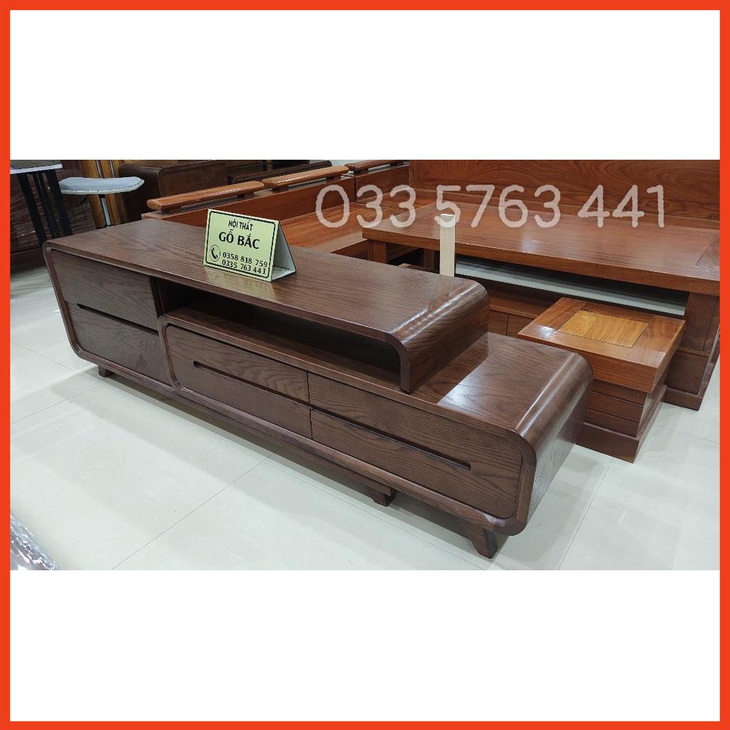 Kệ tivi thông minh gỗ sồi thông minh tăng giảm kích thước 1,8 mét đến 2,4 mét !