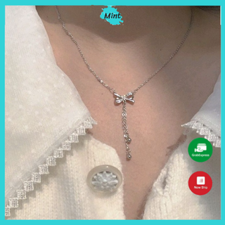 Dây Chuyền Nữ ❤️FREESHIP❤️ Vòng Cổ Hình Nơ Nhỏ Đính Đá Vô Cùng Xinh Đẹp Phong Cách Thanh Lịch Sang Chảnh