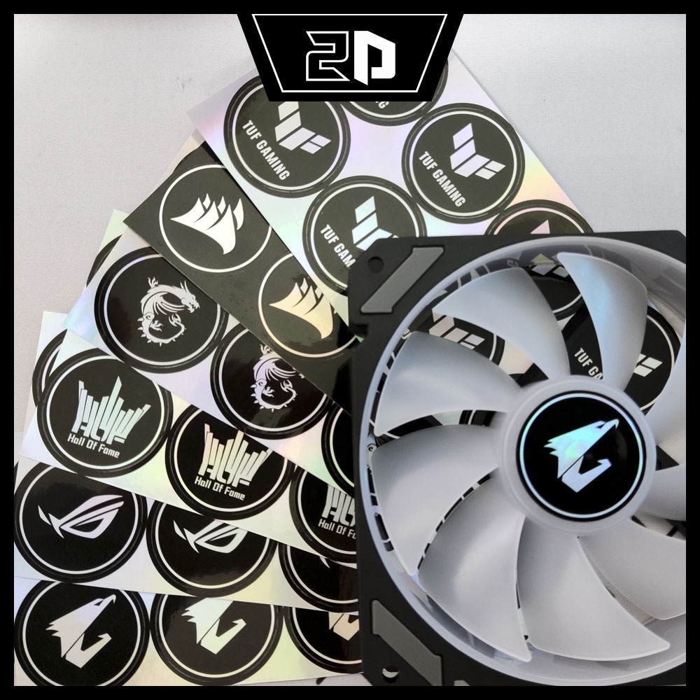 Sticker dán Quạt (Fan) Case các hãng AORUS/MSI/CORS/ROG/HOF