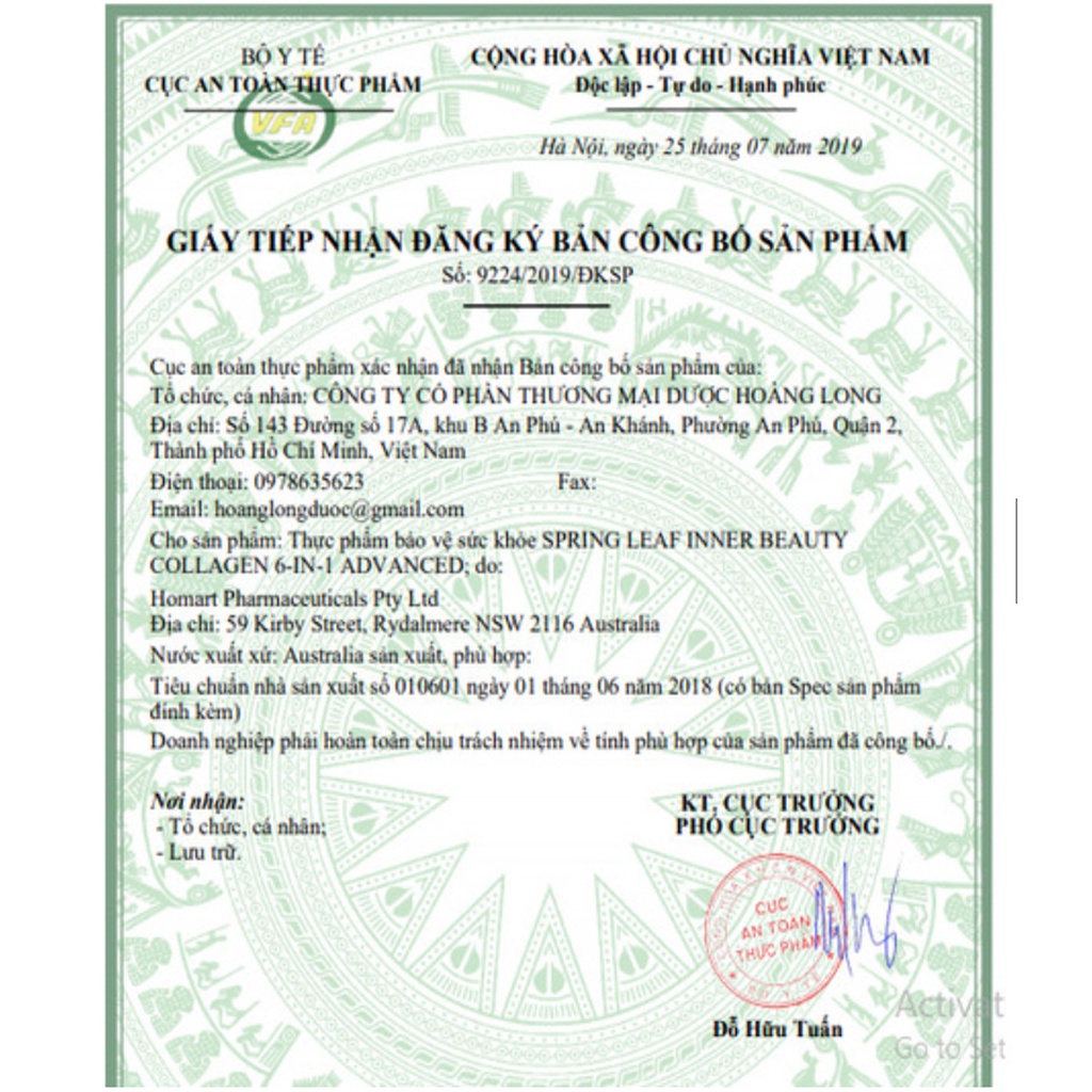 Viên uống Collagen 6 trong 1 úc Spring Lleaf Inner Beauty 90 viên & 180 viên