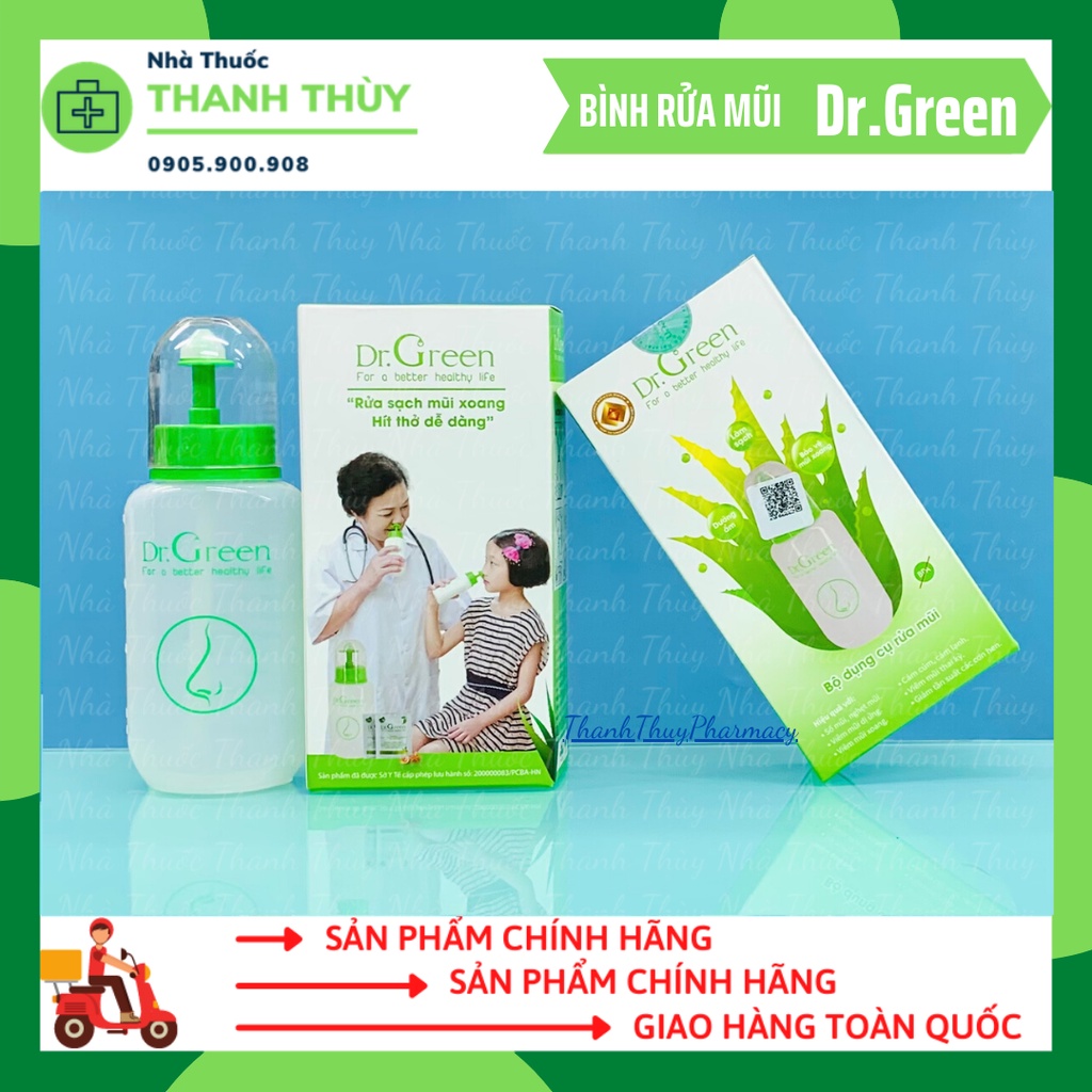 Muối Biển Nha Đam Dr.Green [Hộp 30 Gói] Rửa Mũi Cho Bé Và Người Lớn| Hiệu Quả Với Vm Mũi Dị Ứng, Vm Mũi Xoang