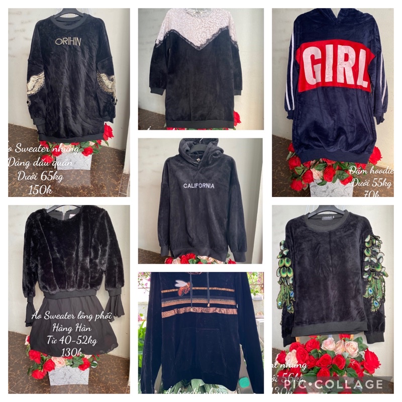 Áo nỉ nhung Sweater- hoodie