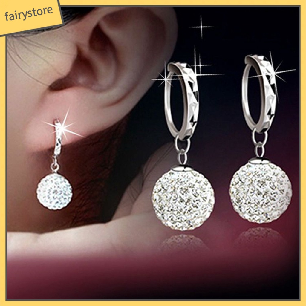 Khuyên Tai Tròn Đính Đá Thời Trang Cho Nữ