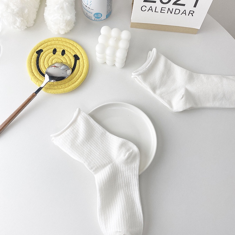 Tất ren WAFNHA KAFU D553 màu trắng dễ thương cho phụ nữ