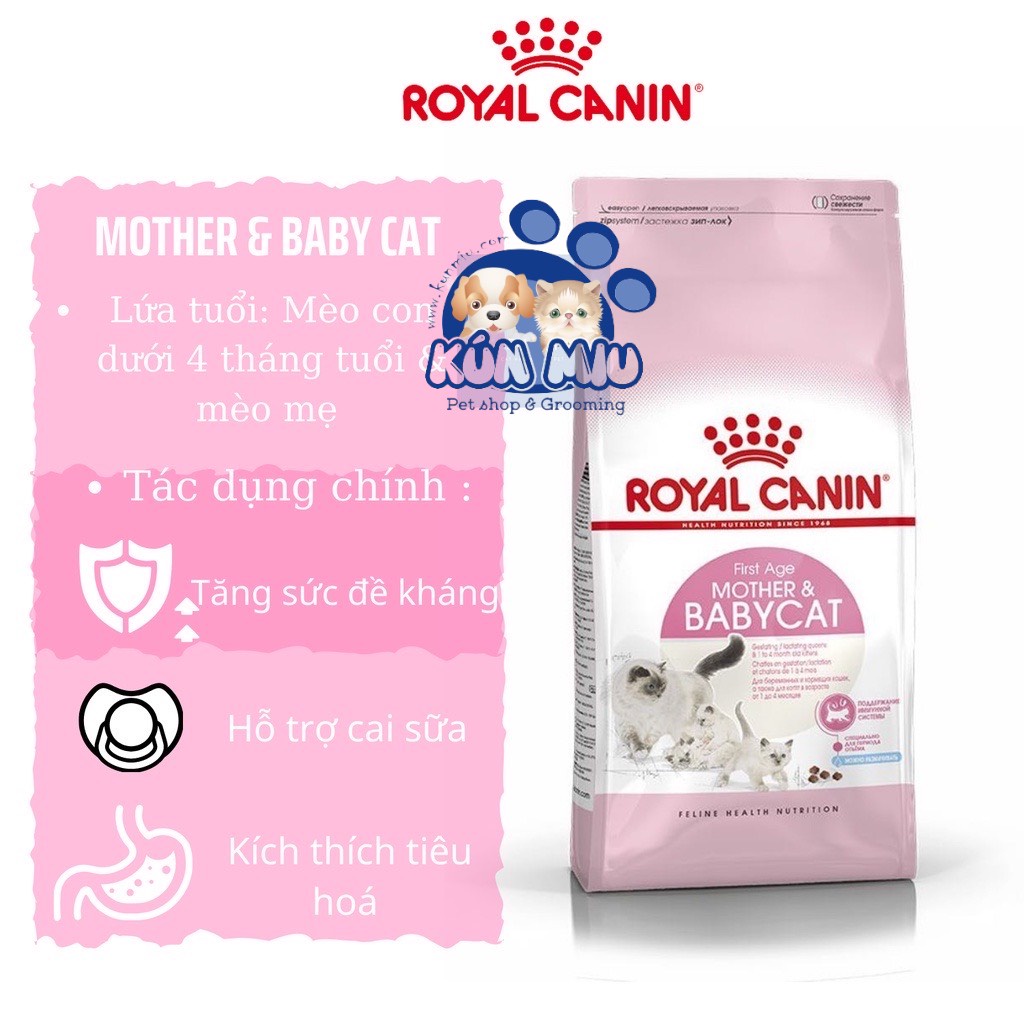 Thức ăn mèo Royal Canin Babycat,Kitten,Fit,Indoor của Pháp cao cấp