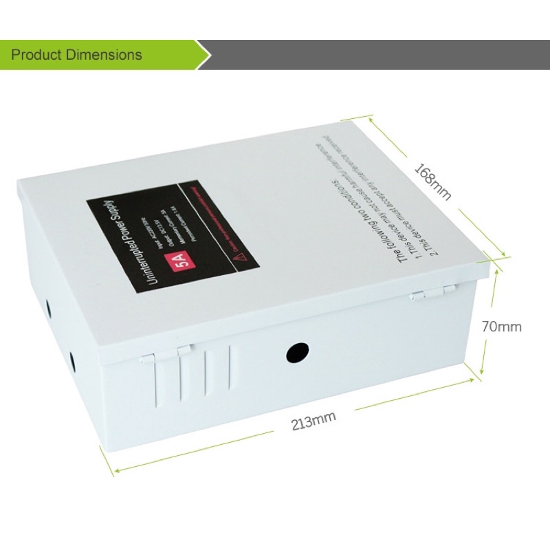 Hệ Thống Cấp Nguồn Kiểm Soát Cửa Ra Vào 12VDC/5A, Bộ Chuyển Đổi Nguồn Điện UPS