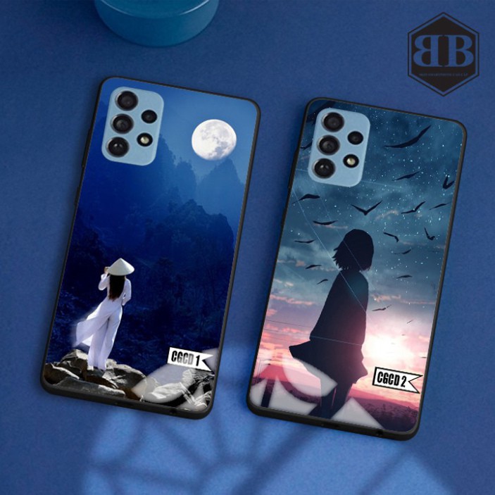 Ốp lưng kính cường lực Samsung Galaxy A52 / A72 hình cô gái cô đơn