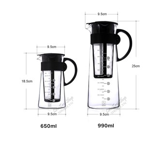 Bình pha cà phê cafe cold brew cà phê lạnh đá bình pha trà thuỷ tinh