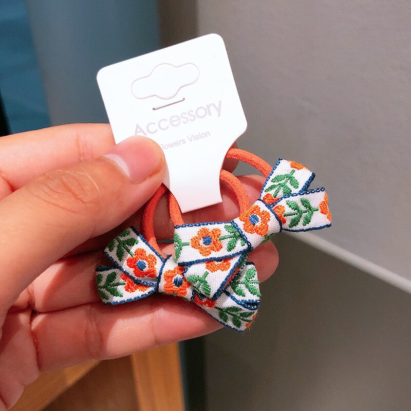 Set 2 dây cột tóc họa tiết hoạt hình xinh xắn cho bé gái