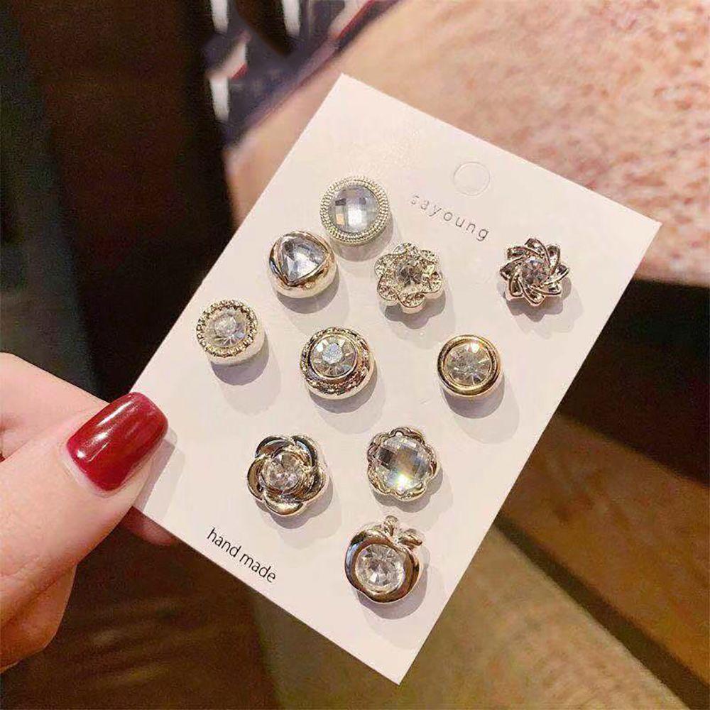 Set 10 Nút Áo Khoác Chống Tiếp Xúc Tiện Lợi|Ghim Cài Khăn Choàng Cổ Cho Nữ