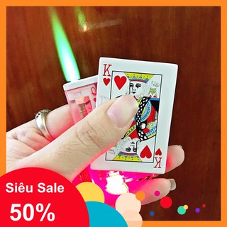 Bật lửa khè, móc khóa hình lá bài -