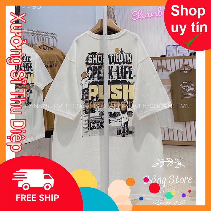 Áo thun tay lỡ nữ freesize phông form rộng dáng Unisex, mặc lớp, nhóm, đôi. in chữ SHOW TRUTH