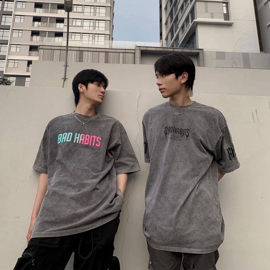 Áo Thun Local Brand Bad Habits Wash Màu Tay Lỡ Unisex Full Mạc