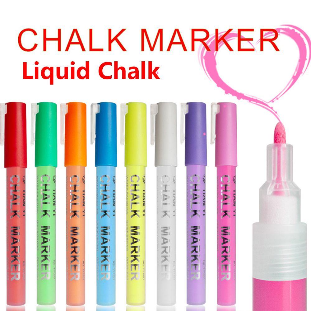 DORAW 8 Colors Liquid Chalk Environmental Multicolor Chalkboard Glass Windows Blackboard Pen