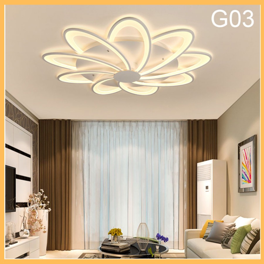 ĐÈN ỐP TRẦN trang trí phòng khách, phòng ngủ, đèn Led trang trí 8 cánh, bảo hành 1 năm, có 3 chế độ sáng-G03