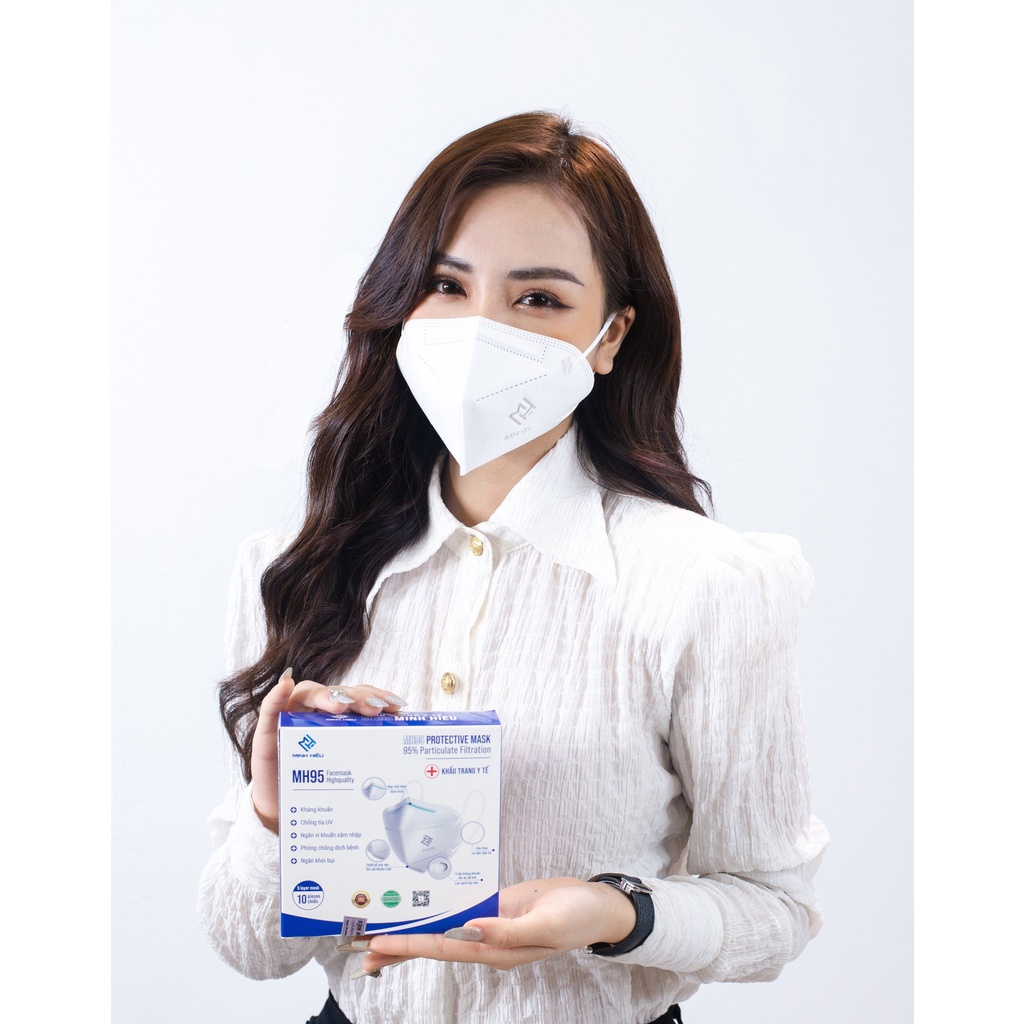 Khẩu trang N95 gói 1 chiếc Minh Hiếu 5 lớp kháng khuẩn chính hãng